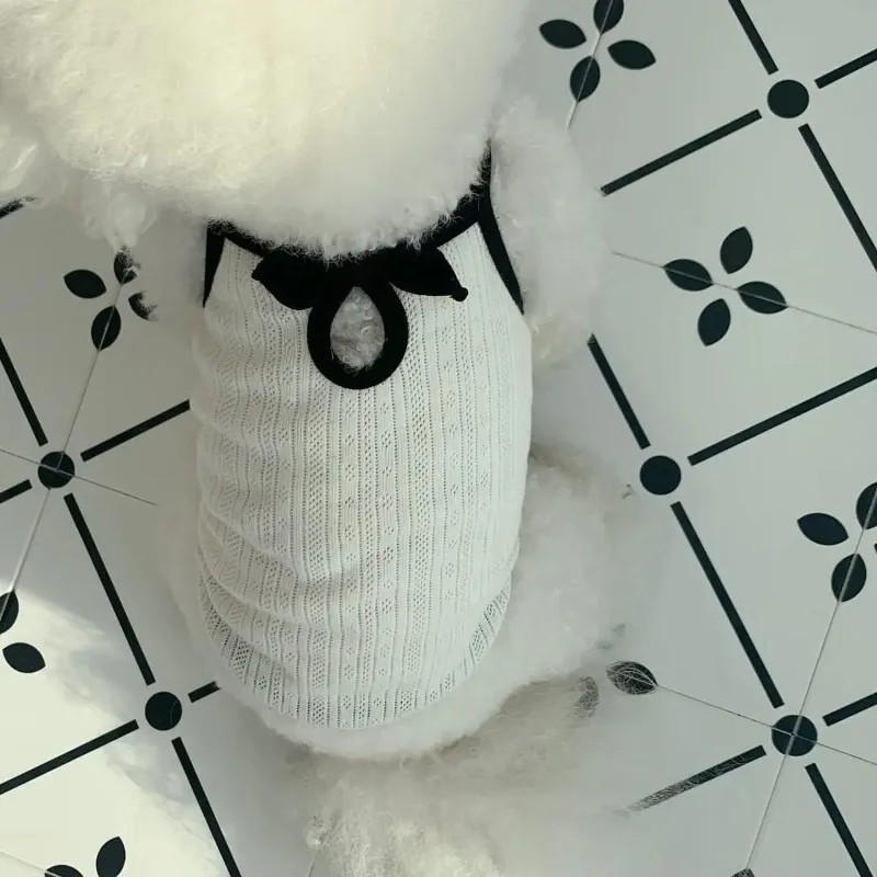 Fashion Summer Thin Dog Clothes Tank Puppy Clothing Puppy Clothing Top Teddy Bears Small Dog Bow Breathable Sling Puppy Clothes