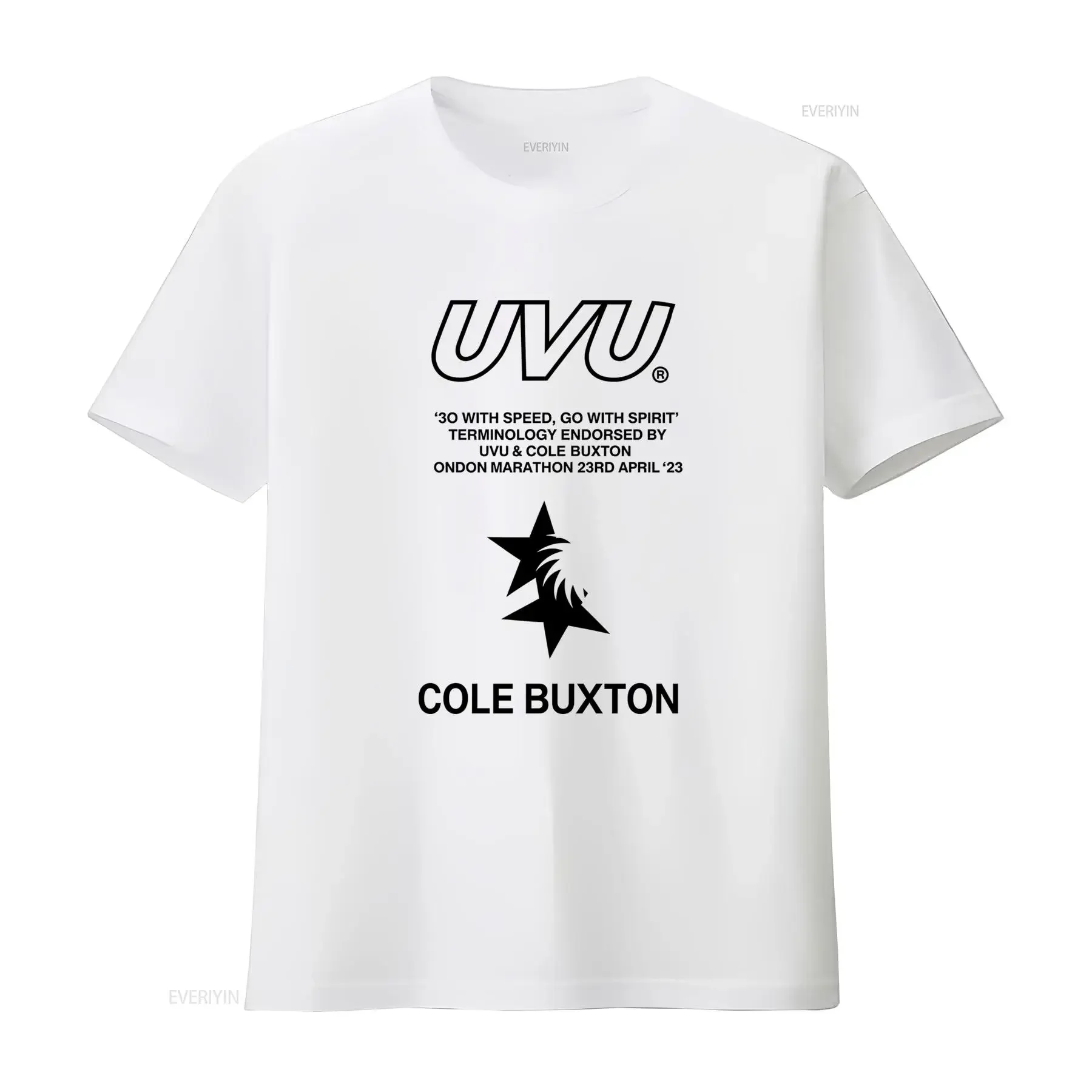 Uvu Men'S Women'S T Shirt Speed Spirit Marathon Print with Buxton Design Breathable Crew Neck All Season Comfort Fit vintage