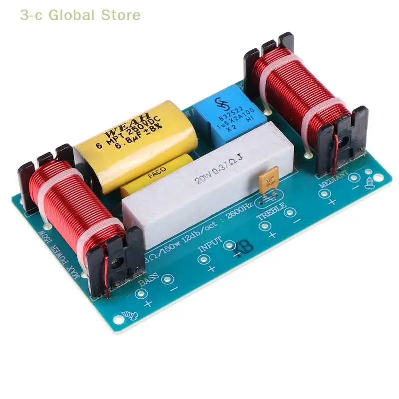 Speaker 120W 3 Unit Pembagi Frekuensi Audio Hi-Fi Filter Crossover 3 Arah 4-8Ω