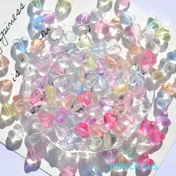Transparent Multi Color Heart Shaped Acrylic Beads Bracelet Spacer Necklace Accssories DIY Jewelry Handmaking Departments 50pcs