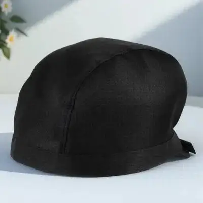 Chapeau de chef noir, ruban de crâne de restauration, Turban en toile réglable pour la cuisine professionnelle, utilisation quotidienne, Turban de Pirate