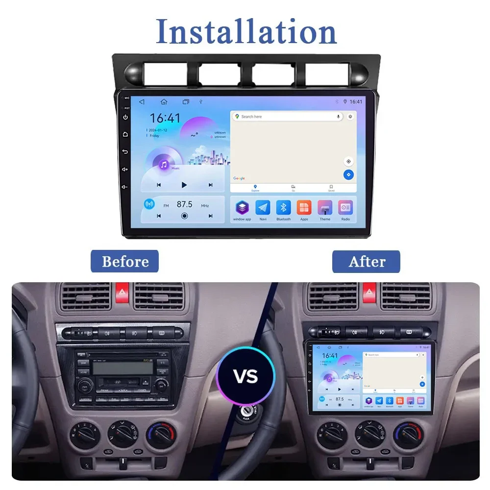 Car Radio for Kia Picanto SA Mroning 2004 -2007 Carplay Multimedia Player 2Din Stereo Autoaudio Android Head Unit Navigation GPS