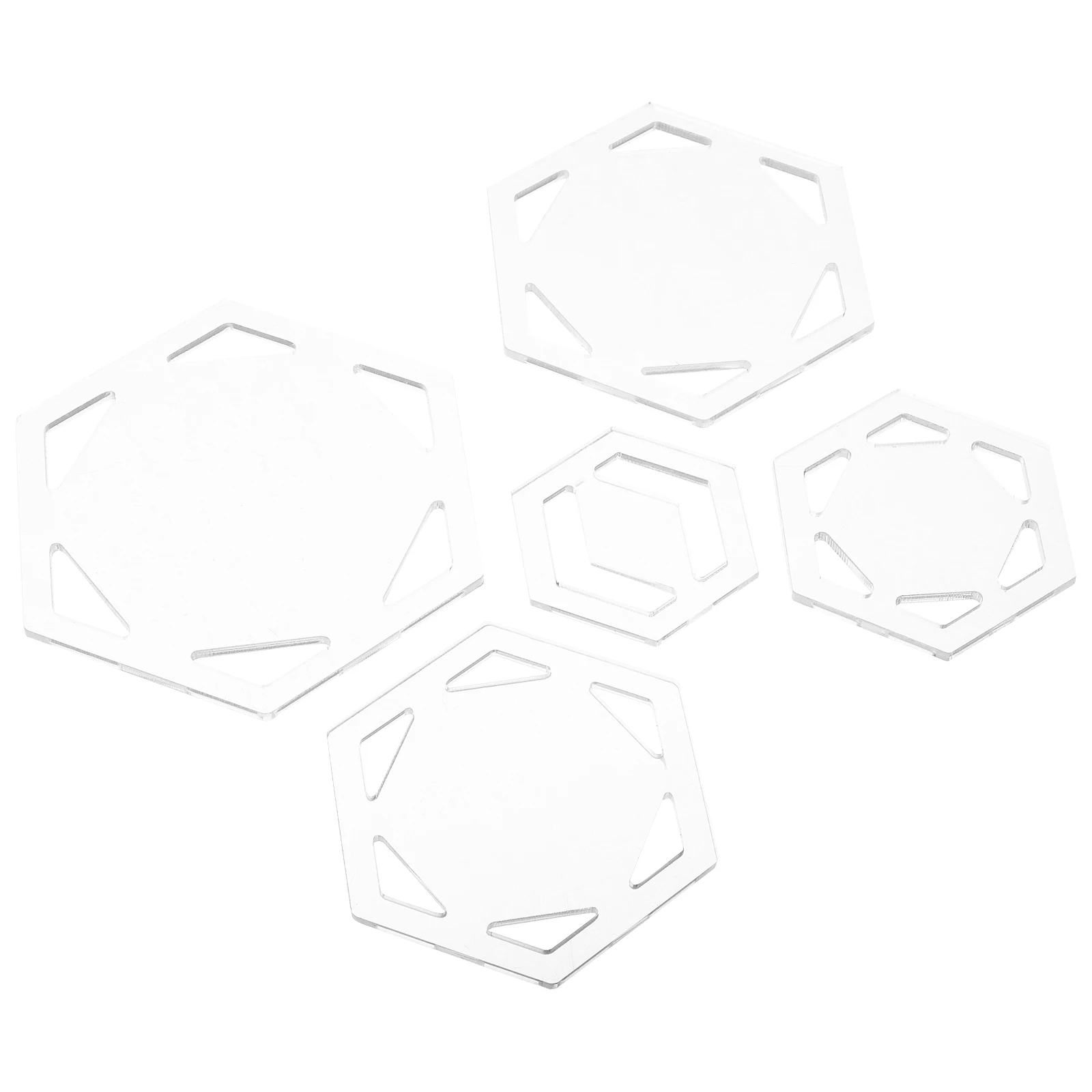 

5 Pcs Patchwork Tools Acrylic Quilting Templates Hexagon Design Fabric Bowl Sewing Template Square Patterns Quilt Stencils