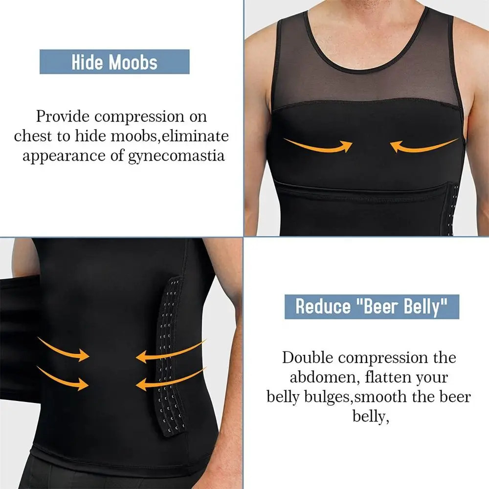Belly Contracting Body Shaper Vest Men Thin Camisole Shapers Tummy Control Underwear Undershirts Elastic Waist Trainer Tank Top