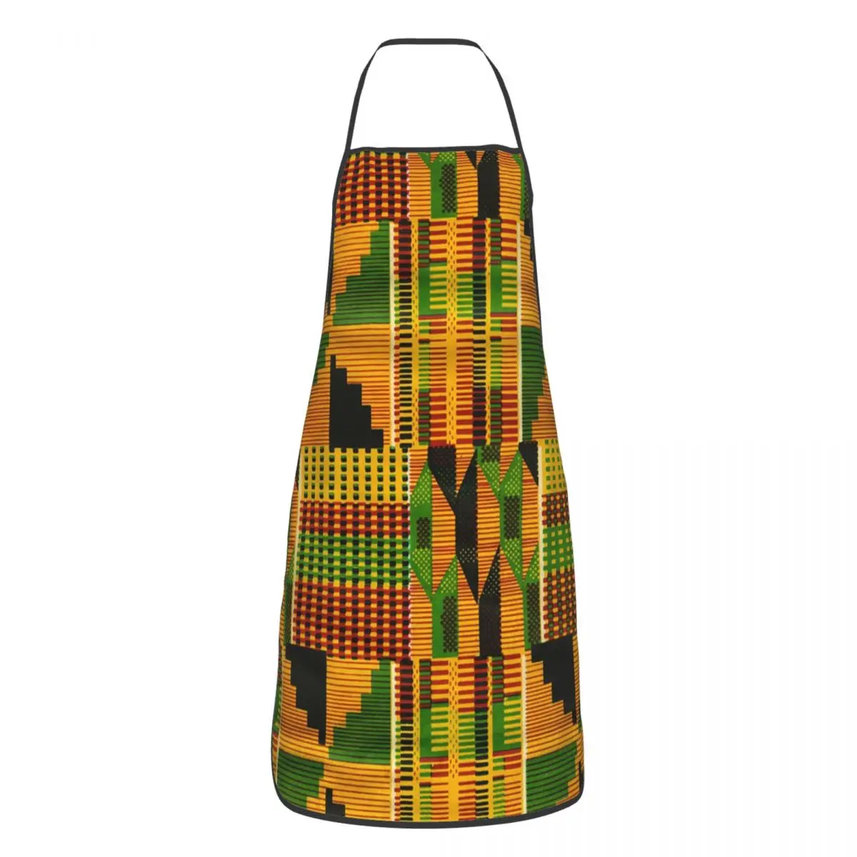 African Kente Cloth Design Apron Adult Women Men Chef Tablier Cuisine for Cooking Kitchen Traditional Africa Ethnic Pattern Bib