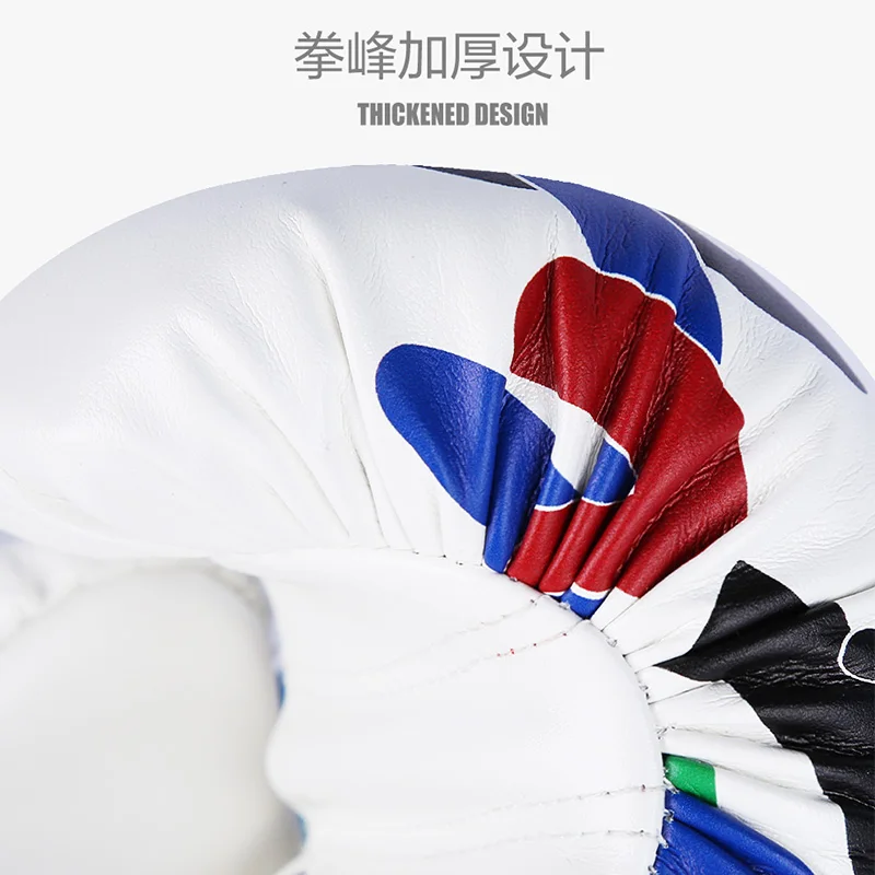 Rękawice bokserskie ze skóry PU Muay Thai rękawice Sanda walki sparing worek treningowy rękawiczki MMA Kick rękawice bokserskie Kids Guantes De Box