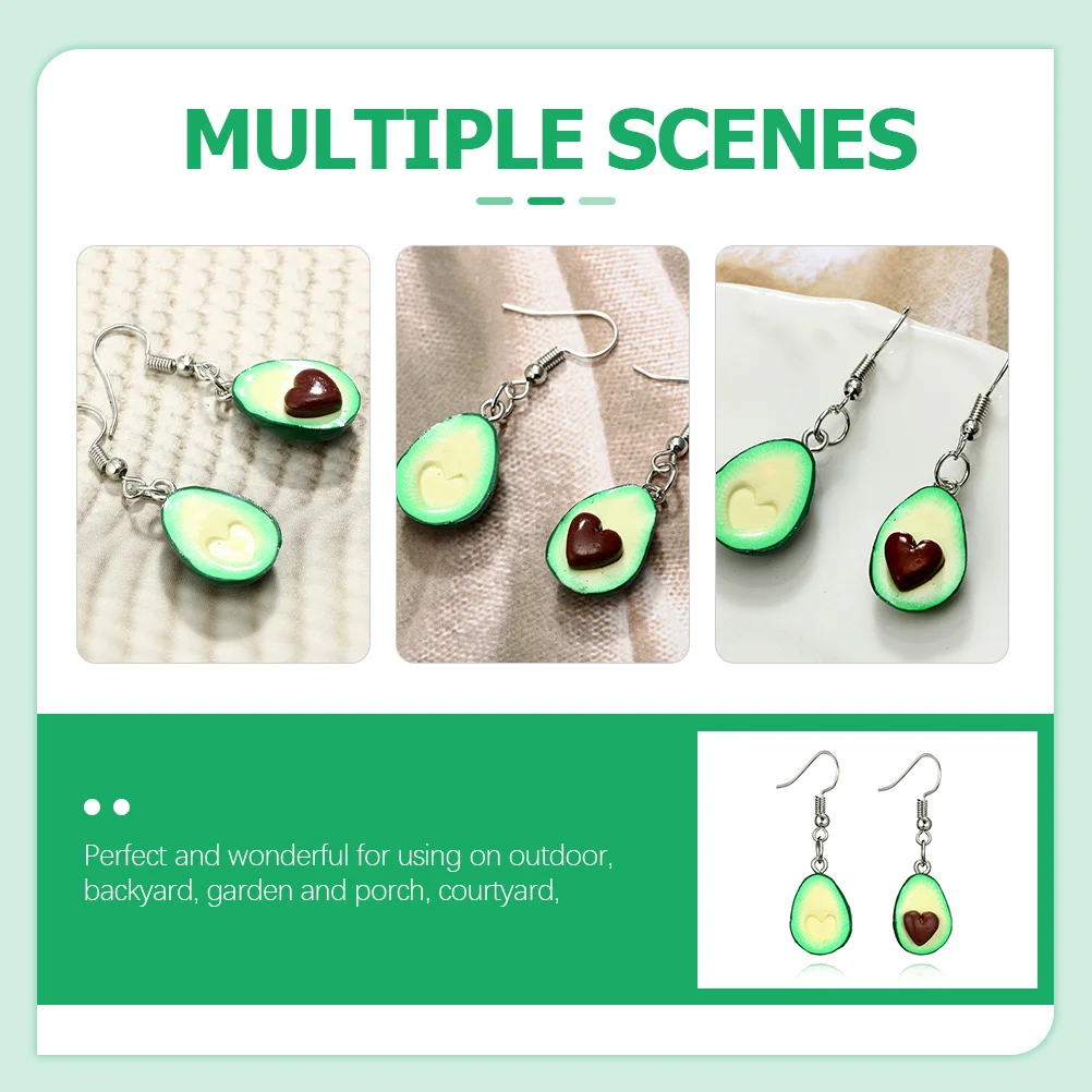 1 زوج النساء الأفوكادو أقراط الإبداعية الفاكهة الأقراط عالية محاكاة تأثير غير حساسية خفيفة الوزن هدية الأذن المجوهرات #3