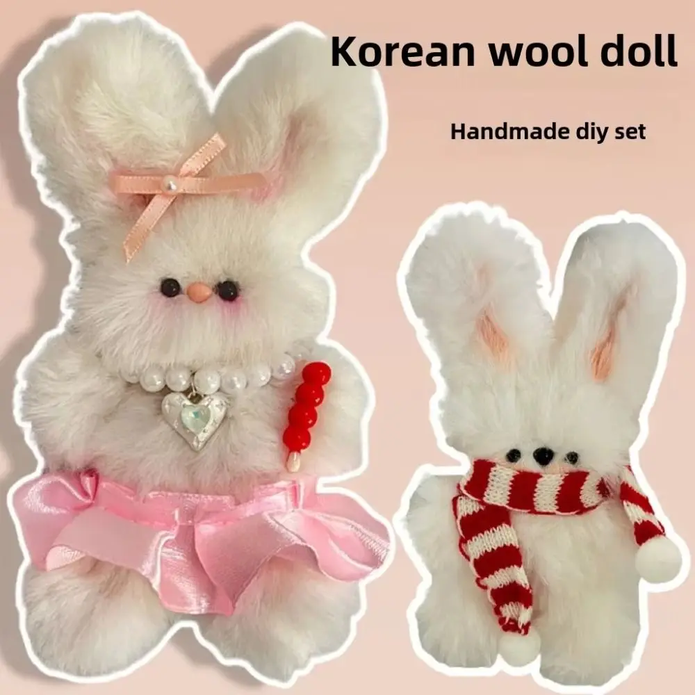 Boneka Stik Putar Rambut Kelinci Kawat Besi Kerajinan Buatan Tangan Mainan Kerajinan Buatan Tangan DIY Bahan Tas Jahit Strip Boneka Mewah Buatan Sendiri