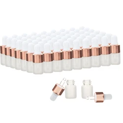 20/30/50/100pcs Frosted Dropper Bottle Glass 2ml 3ml 5ml Perfume Bottles With Rose Cap Reagent Pipette Bottles for Essential Oil