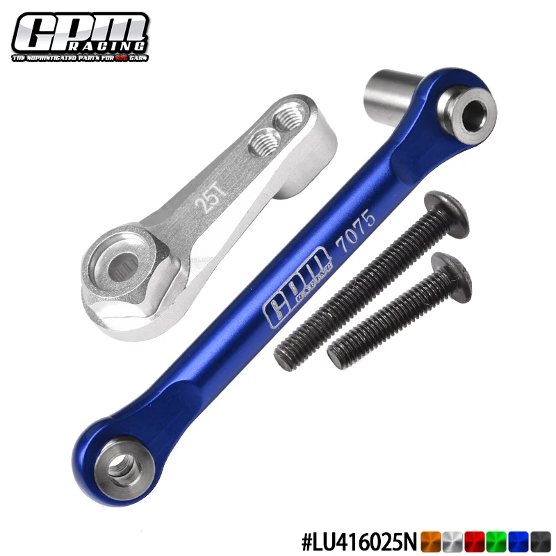 GPM Alloy 7075 Trekstang + 25T Servo Horn voor LOSI 1/10 Lasernut Tenacity Ultra 4 / Tenacity DB Pro LOS231057+LOS231024