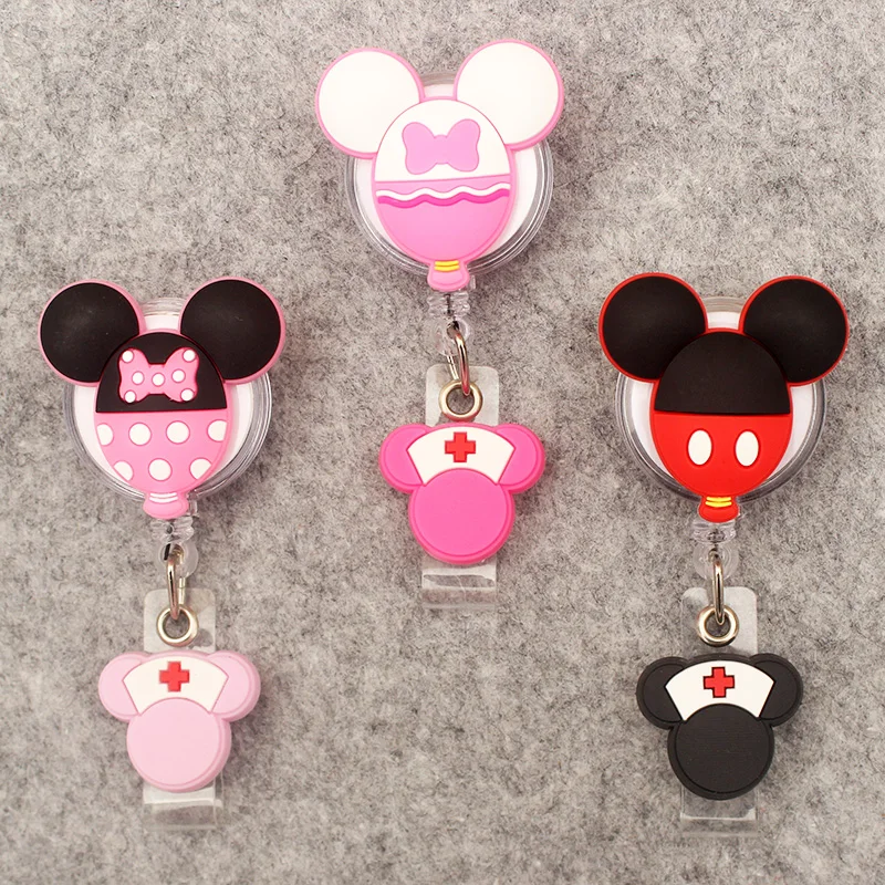 Cute Friends Cake Mouse Style Rotate Badge Reel Nurse Workers Enfermera ID Holder Retractable Card Holder Accessory