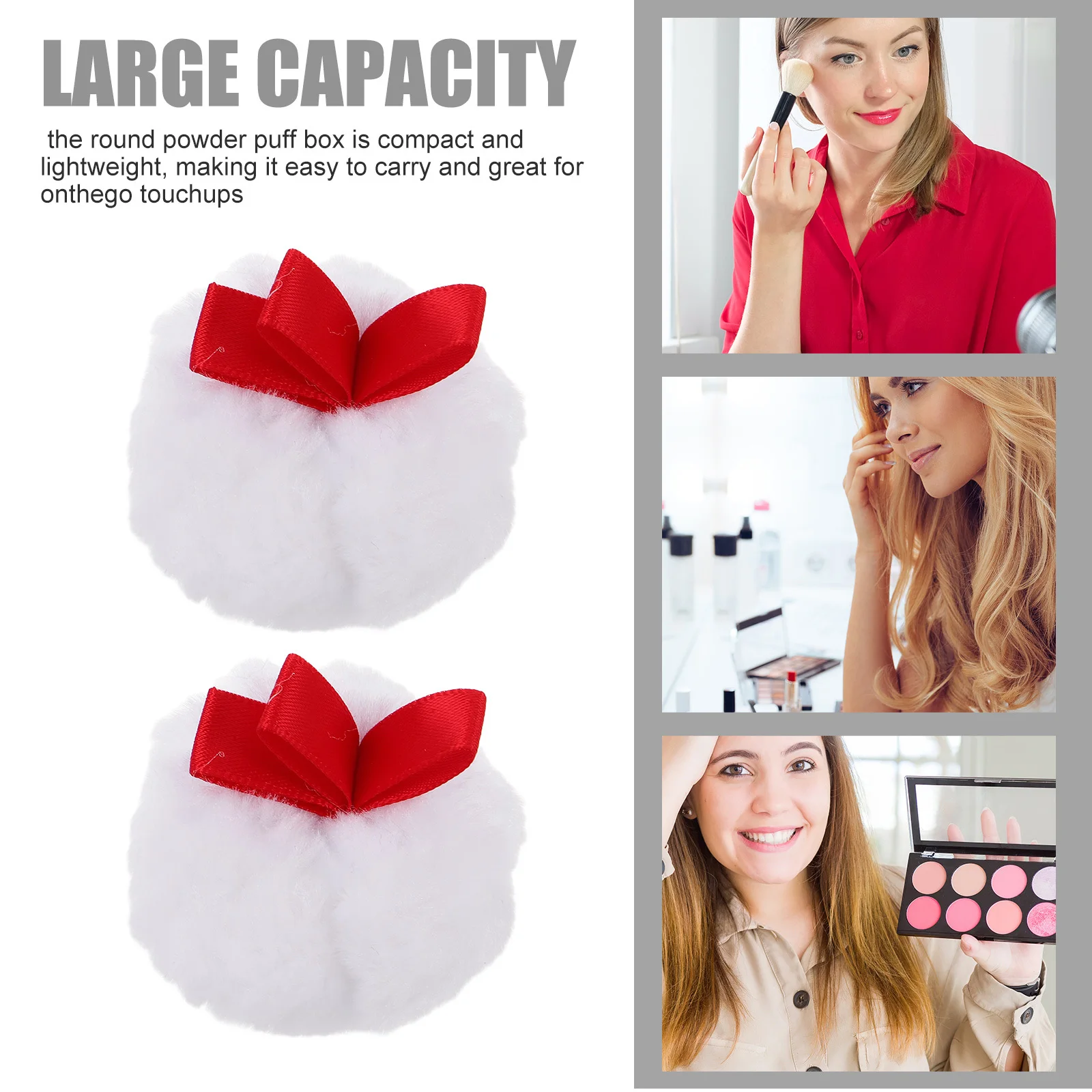 6 قطع من كريم الأساس الناعم الملمس، وسادة منتفخة للتجميل من أجل بودرة أحمر الخدود المضغوطة، بودرة مستديرة كبيرة قابلة للغسل والوجه #3