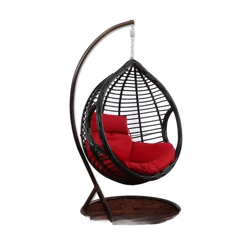 كرسي سلة معلقة أرجوحة داخلية، أثاث خارجي، سلة معلقة على شكل عش الطيور من الروطان