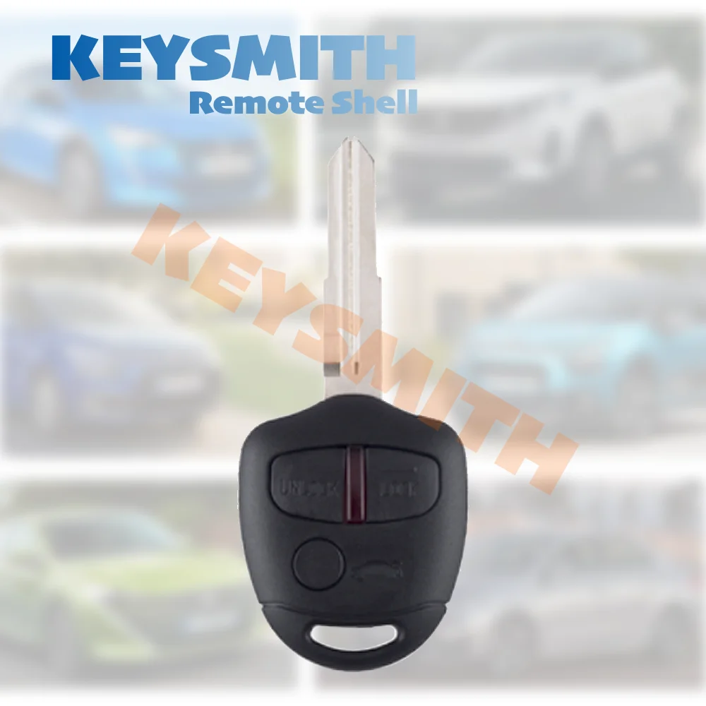 KEYSMITH Remote Car Key Shell For Mitsubishi Lancer EX Evolution Grandis Outlander 2 3 Button Fob Case MIT8 MIT11 Uncut Blade