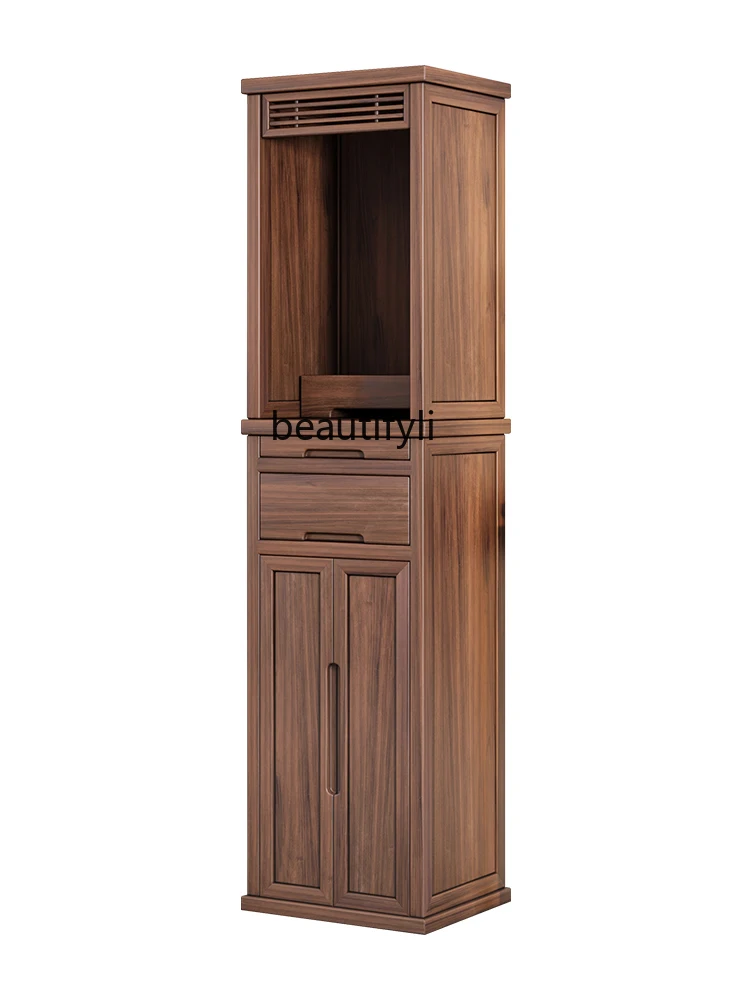 

Black walnut solid wood Chinese vertical cabinet modern simple household God of Wealth cabinet Buddhist platform