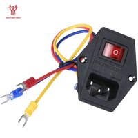 BIGTREETECH 10A 250V Power Switch With Red Triple Rocker Switch Fused Module Plug AC Power Socket 3D Printer Parts For Printer