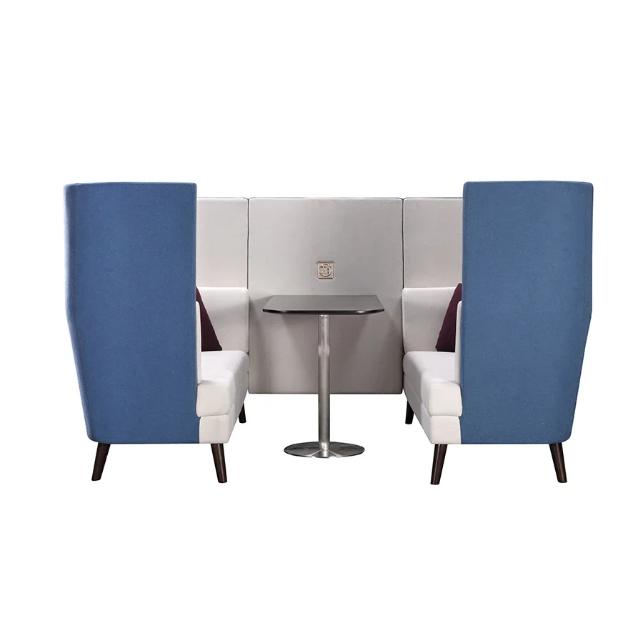 Open Office With Desk Commercial Arc With Socket Office Conference Sofa Cabin Booth