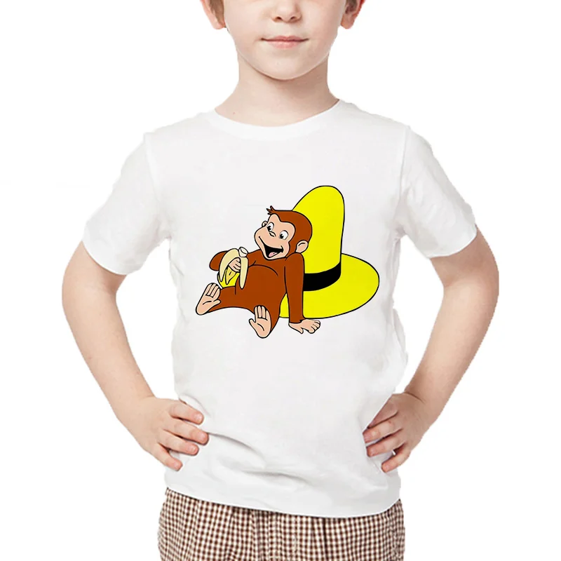 

Personalised Monkey Birthday Kids T-shirt Party Outfit Monkey Party Boy Girl Tee Clothes With Print Tees Top Kid Casual Wear Tee