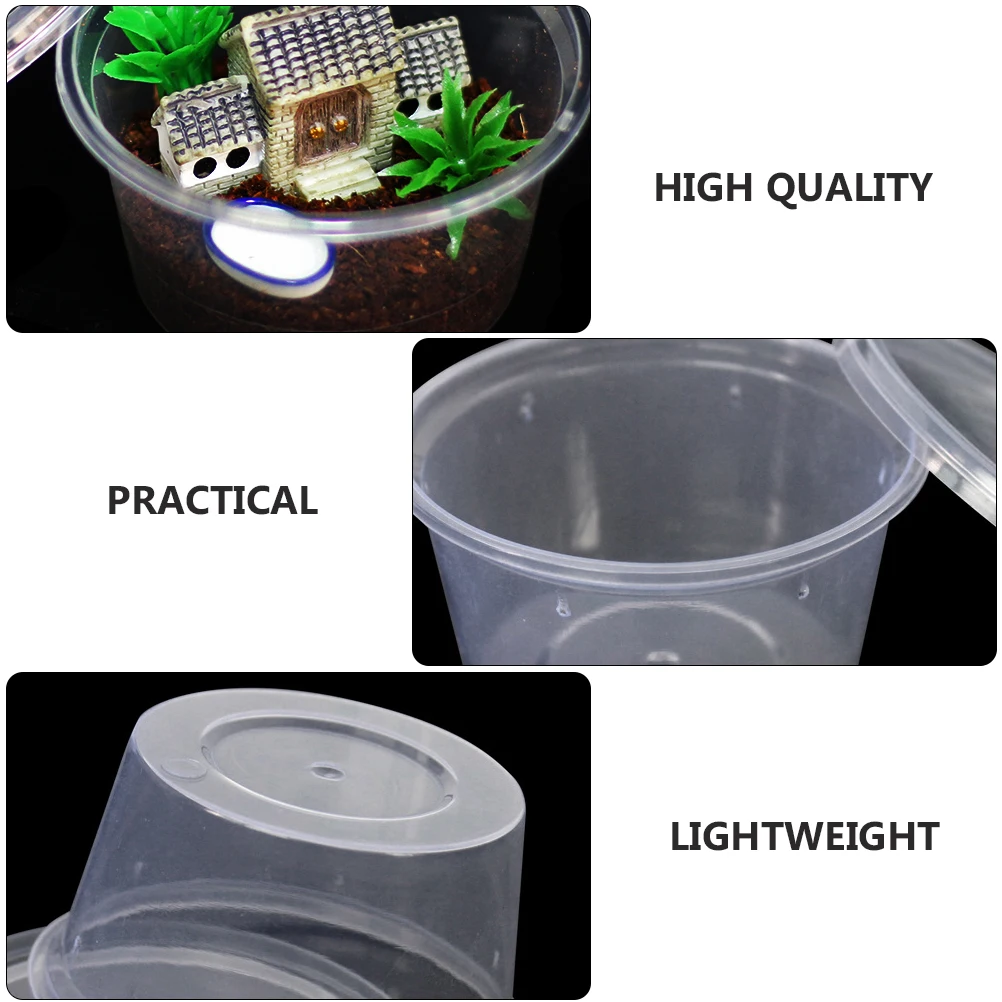 

20pcs Reptile Breeding Boxes Spider Feeding Box Lightweight Breeding Container For Lizard Insect Feeding Boxes
