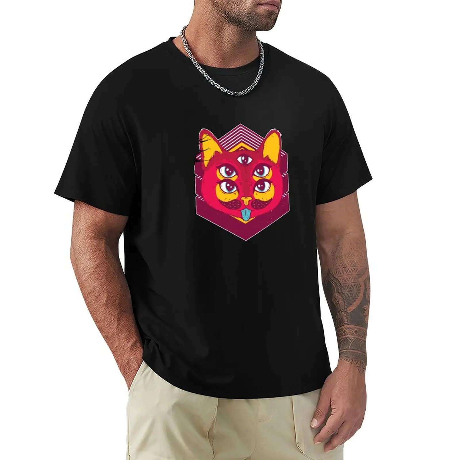 

Psychedelic Cat T-Shirt clothes graphic t shirts clothes for men