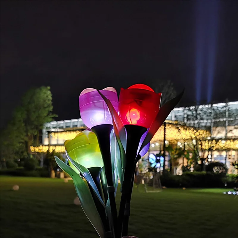 【Flash Sale】10 STKS Outdoor Led Solar Light Tulp Bloem Lamp Waterdicht Tuin Staak Gazon Verlichting Decor Voor Yard Outdoor Party December