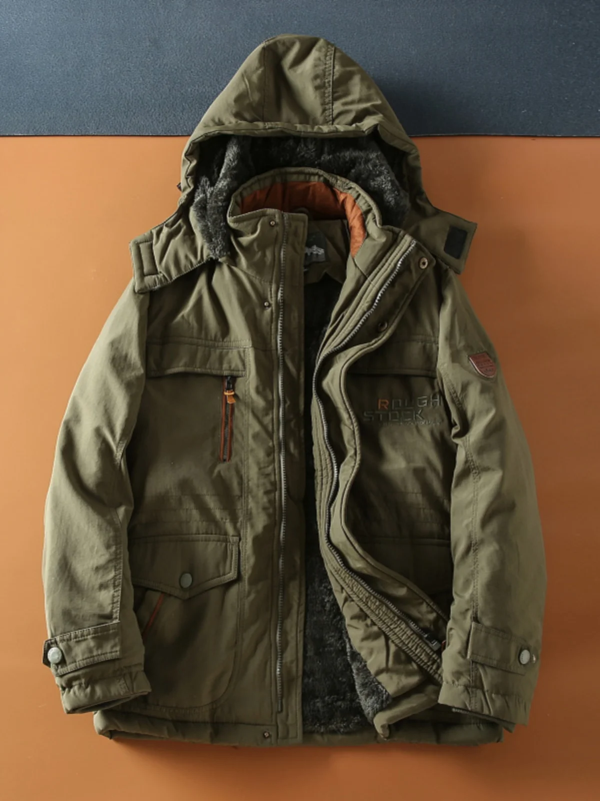 

Мужская утепленная куртка в американском ретро-стиле с флисовой подкладкой, хлопковая, осенне-зимняя, новинка, повседневная теплая рабочая одежда