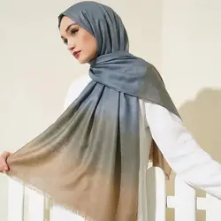 Lenço viscose para mulheres, gradiente voile hijab, xales e envoltórios ombre, faltas femininas, marca grande, tamanho grande, atacado