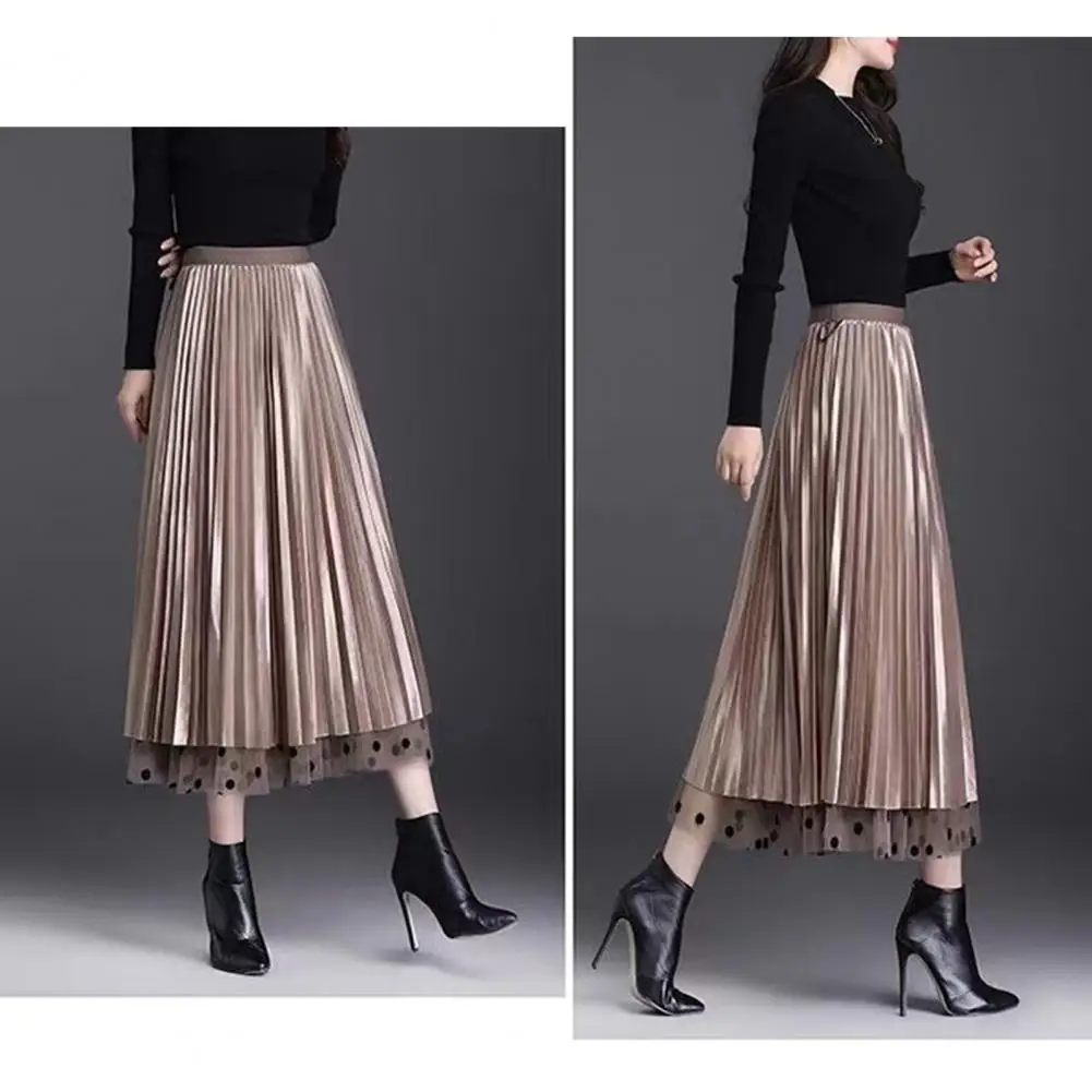 High-waisted A-line Skirt Elegant Reversible A-line Skirts for Women High-waisted Pleated Midi Skirt with Embroidered for Wear