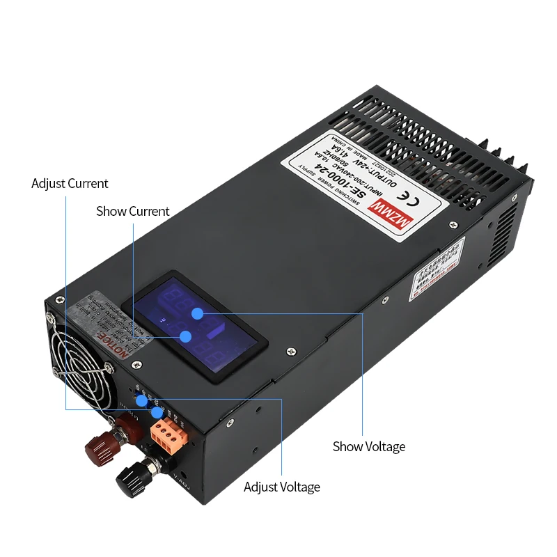 2000W Adjustable Switching Power Supply 0-15V 24V 36V 48V 60V 80V 110V 220V 300V 400V AC/DC 110/220/380VAC Digital Display SMPS