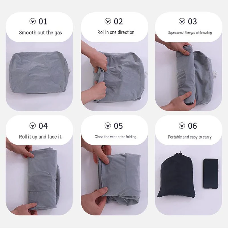 Adjustable 3‑Layer Inflatable Travel Foot Rest Pillow Portable Foot Stool With Storage Bag For Airplane Train Office Footrest