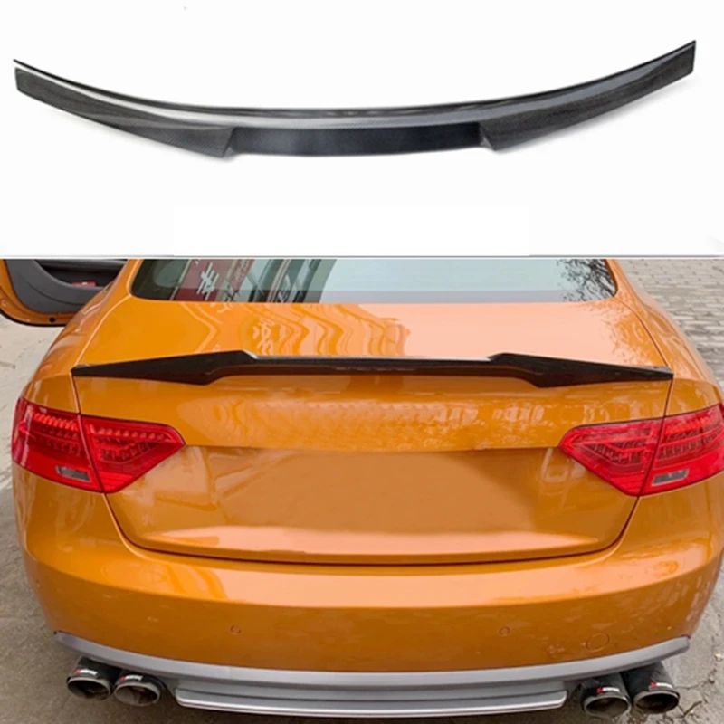 Real Carbon Fiber Rear Wing Trunk Lip Spoiler For AUDI A5 S5 RS5 B8 2008-2016 Sportback Coupe 2-DR/4-DR Auto Accessories