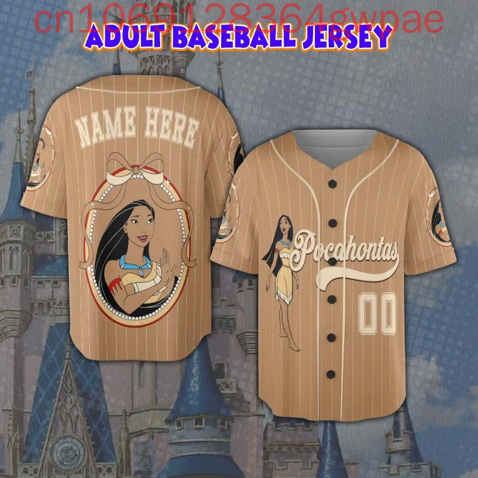 

Модный бейсбольный трикотаж Disney Princess Pocahontas на заказ, мужские и женские детские бейсбольные рубашки с короткими рукавами, повседневная спортивная одежда