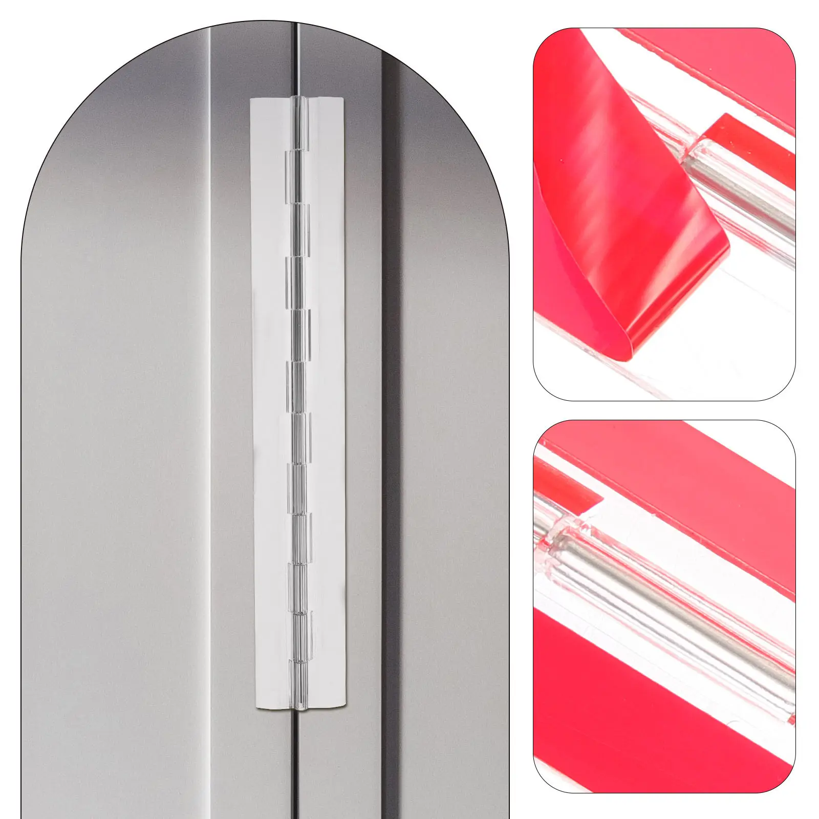 Self-Adhesive Acrylic Folding Piano Hinge Mini Box Hinge Clear Decorative Hinges for Jewelry Boxes DIY Crafts Home Office Hotel
