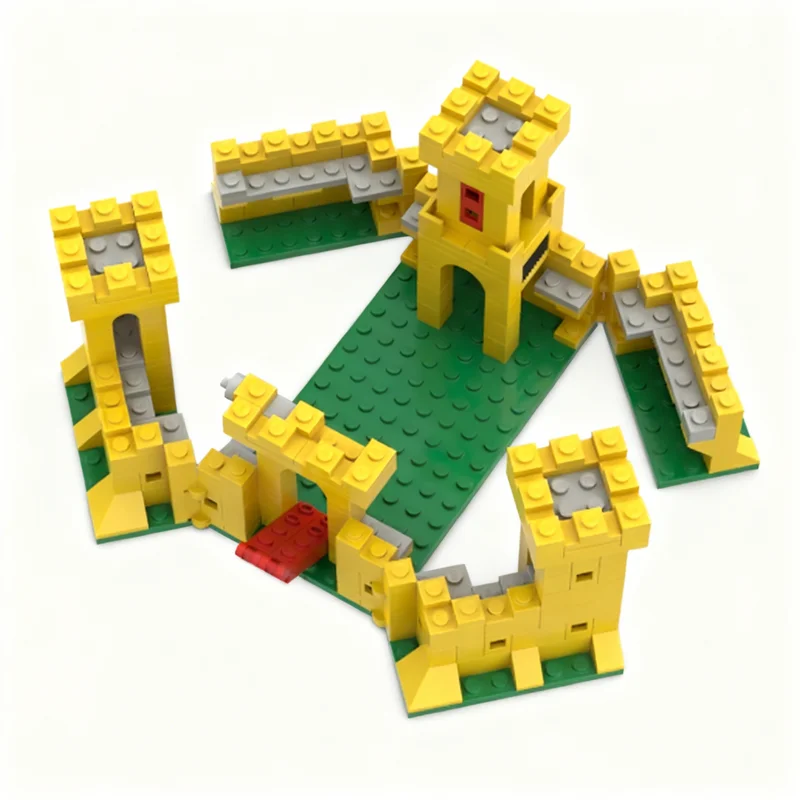 

355PCS MOC Medieval Castle Mini Yellow Model Premium Display Assembly Building Blocks DIY Creative Gift Collectible Building Set