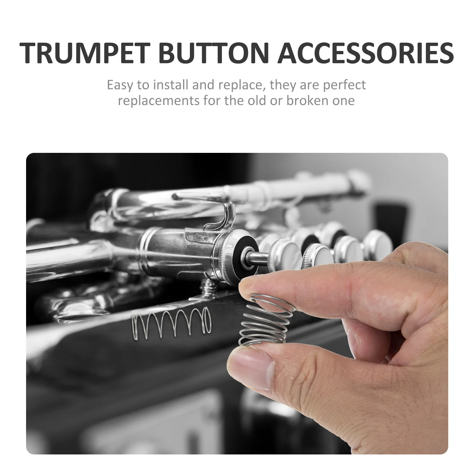 

3Pcs Professional Trumpet Button Springs High Strength Stainless Steel Replacement for Broken Trumpet Buttons Compact Size Easy