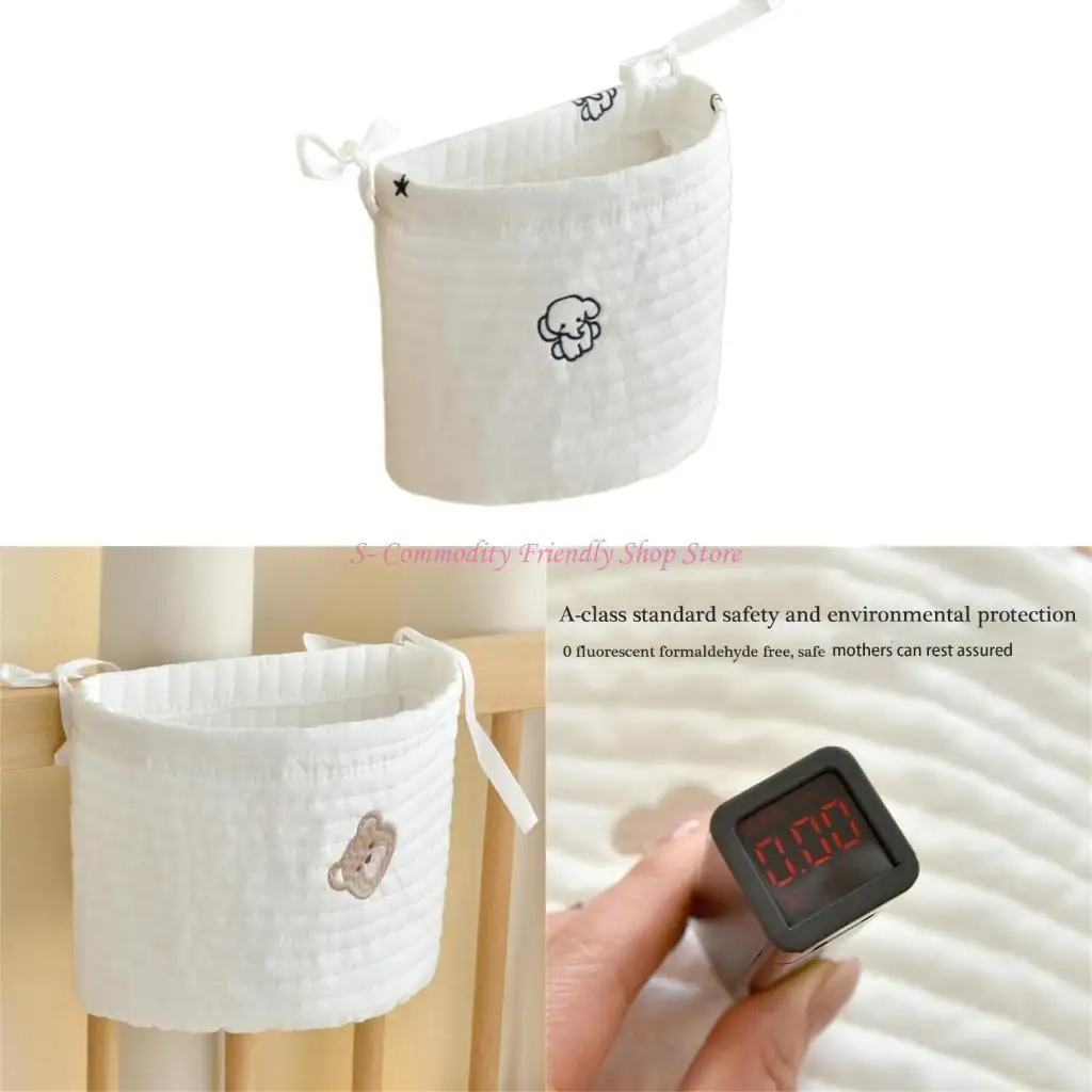 

85AE Nursery Hanging Storage Bag Infant Bed Accessories for Baby Cot & Bedside Use