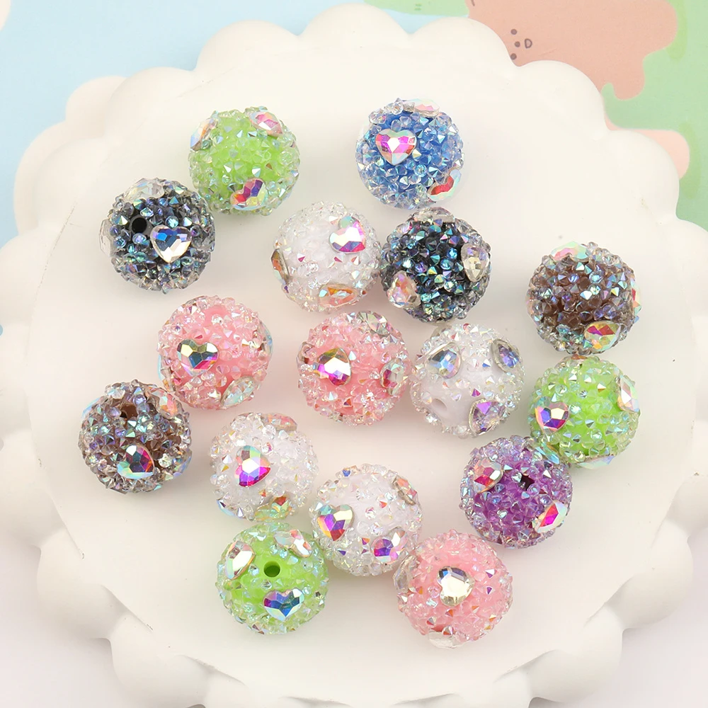 

Cordial Design 50Pcs 16*16MM Acrylic Bead/Hand Made/Jewelry Findings & Components/Rhinestone Effect/Round Shape/DIY Bead #16383