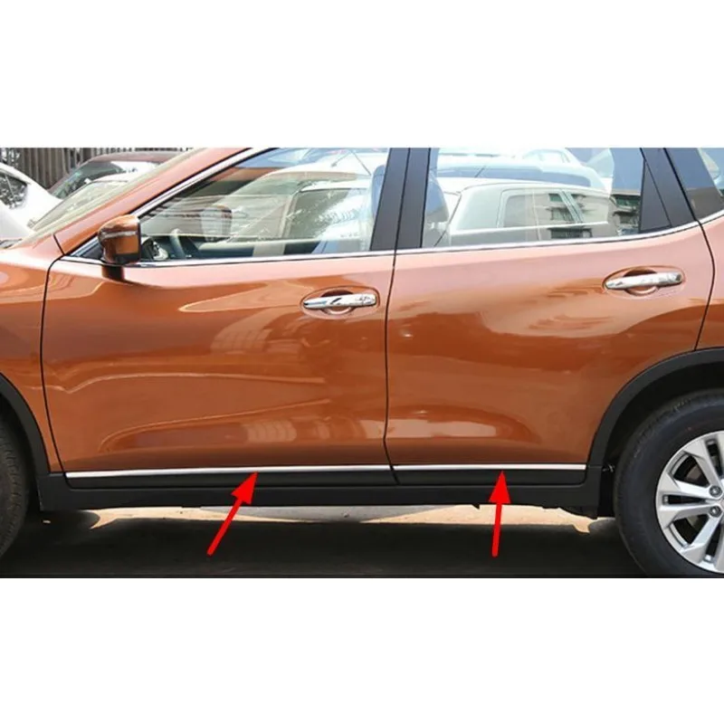 Stainless Steel Door Body Side Molding Strip Trim Cover FOR Nissan X-Trail Rogue T32 2014- 2016 -2021 Styling Accessories Parts