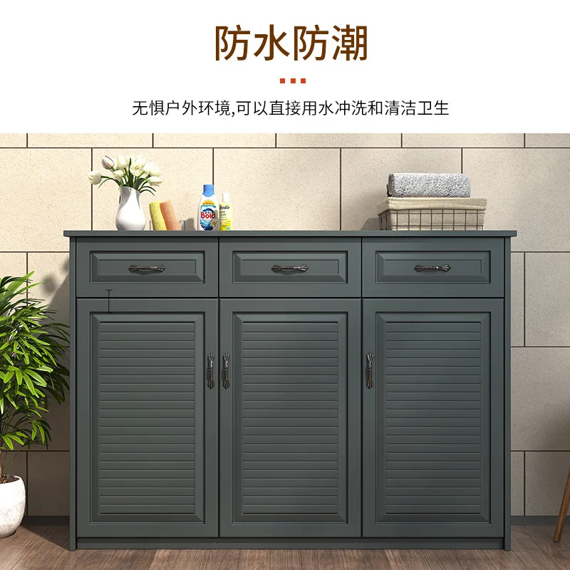 All-aluminum alloy large-capacity locker waterproof and sunscreen balcony storage cabinet high-value outdoor