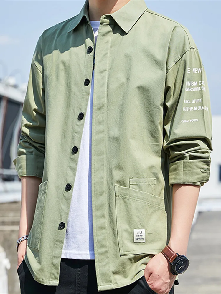 

Мужская рабочая рубашка с длинным рукавом, летняя, тонкая, свободного кроя, грязеотталкивающая, износостойкая, для офисной работы, молодежная мода