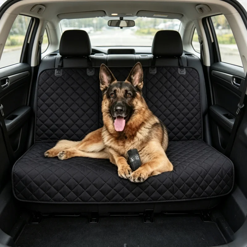 

Waterproof Dog Car Seat Cover Universal Non Slip Rear Back Seat Protector Mat,4-Layer Oxford Pet Hammock Convertible Design