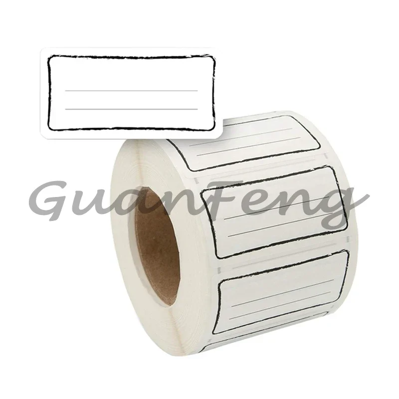 60x30mm Easy Tear White Sticker Labels, Waterproof Food Container Tags for Jam Jars, Fridge Storage Marking