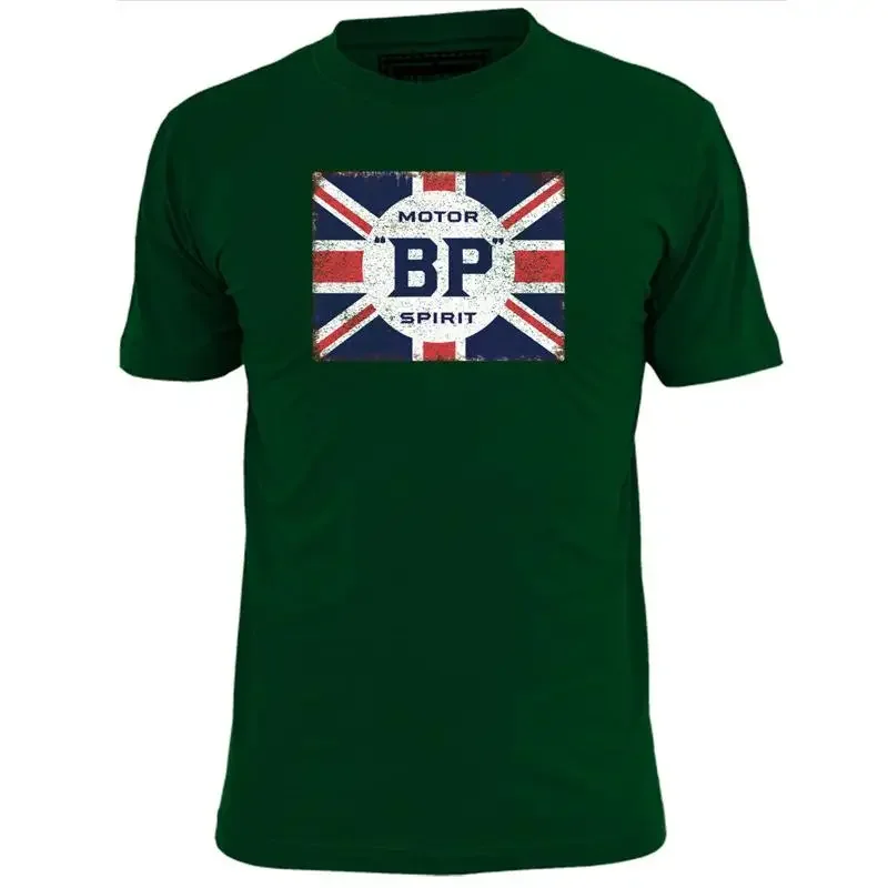 Mens Motor BP Vintage Motor Oil T Shirt Retro Petrol Gas
