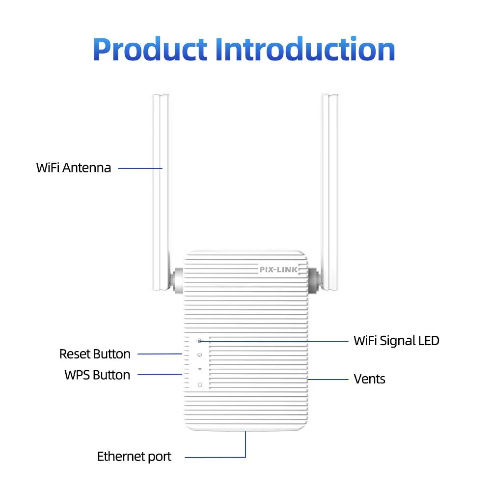 PIX-LINK WR13B ripetitore WIFI 300Mbps Wireless WiFi Router Range Extender amplificatore di segnale Bridge Access Point per l'home Office