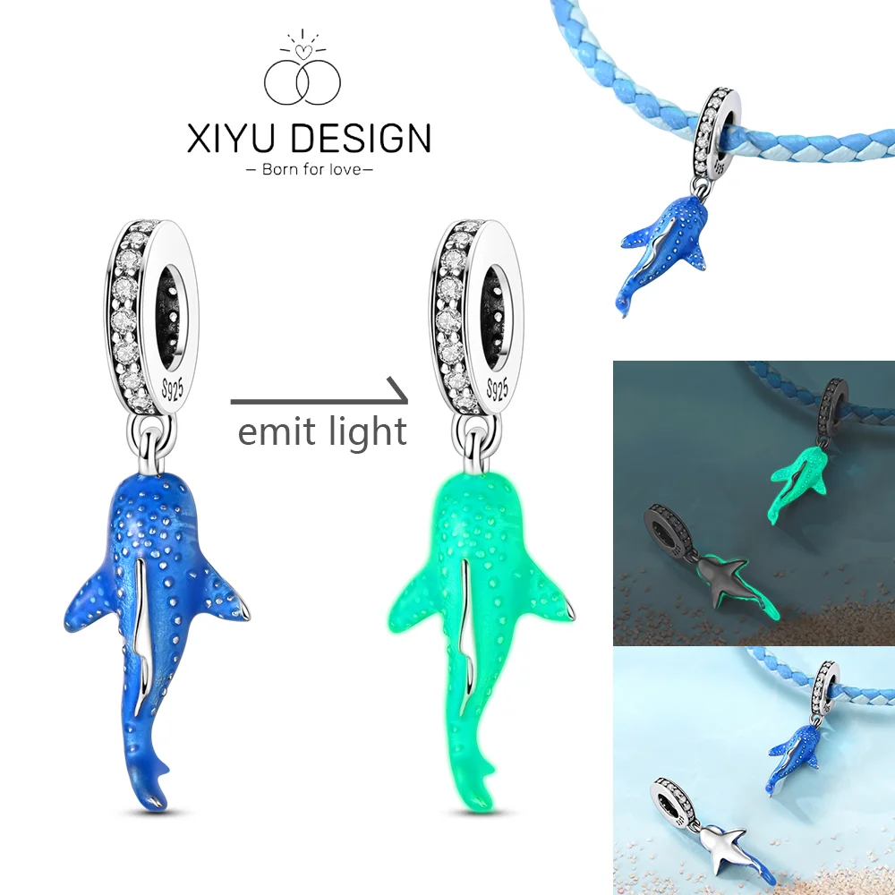 Charms-Anhänger aus 925er-Sterlingsilber mit blauen Ozean-Serie, passend für das DIY-Armband der Marke, Damenschmuck, Geschenke für Freundin