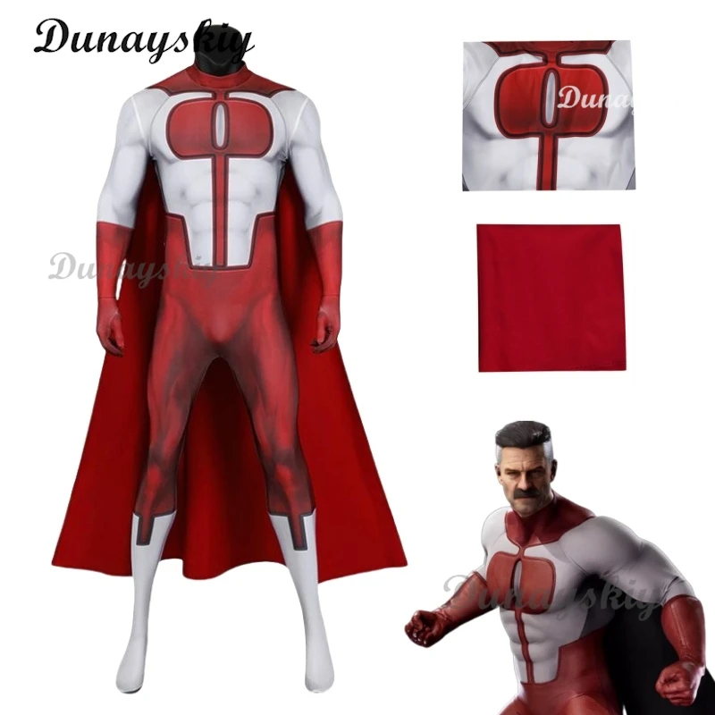 Invincible Omni Man Nolan Grayson Cosplay Costume Disguise for Adult Jumpsuit Zentai Suit Roleplay Halloween Carnival Party Suit