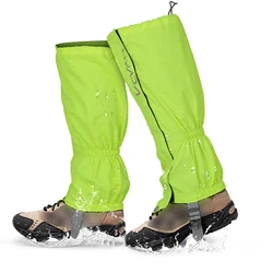 Lixada 1Pair Gaiters Outdoor Unisex Zippered Closure Wear and Waterproof Cloth Gaiters Leggings Cover for Biking Snowboarding