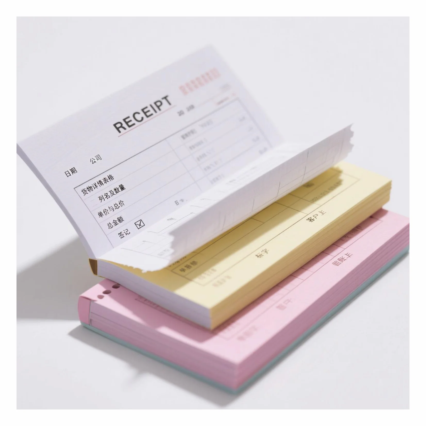 Secure Carbonless Receipts For Financial Record Keeping