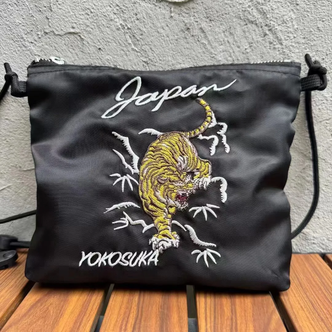 Lightweight Embroidered Crossbody Bag Outdoor Casual American Style Single Shoulder Slanting Bag for Men And Women Trendy