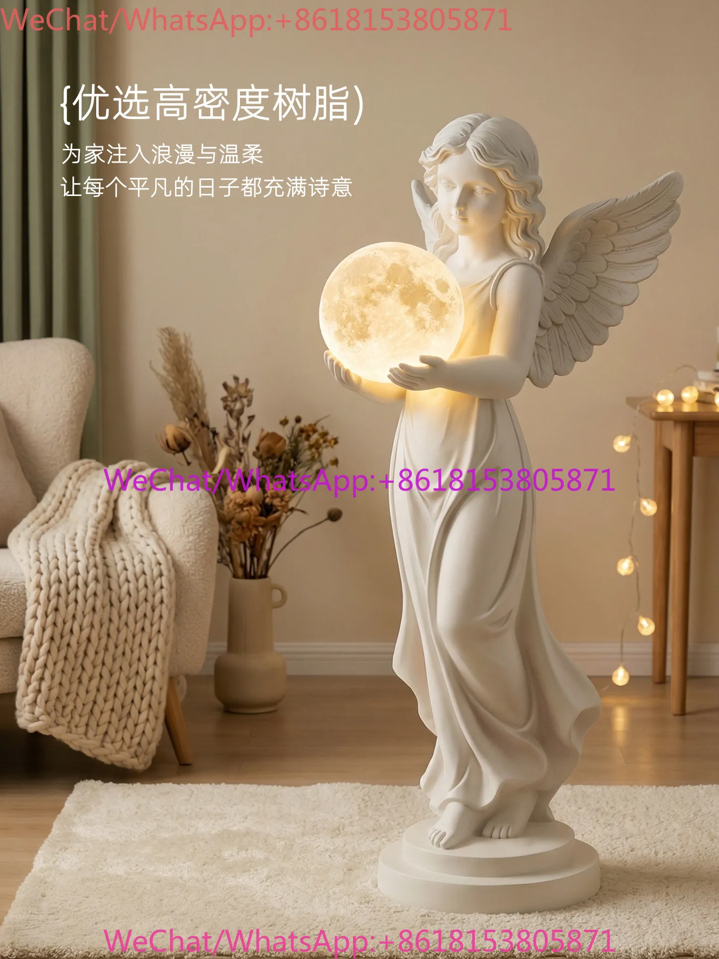 French retro little angel artistic floor lamp large ornament home living room decoration soft decoration